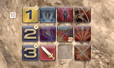 Screen recording of a tabbed hotbar interface in FFXIV. The first tab starts open; the second is opened, then the third, then an item is removed from the first and saved. Screen recording of a tabbed hotbar interface in FFXIV. The first tab starts open; the second is opened, then the third, then an item is removed from the first and saved.